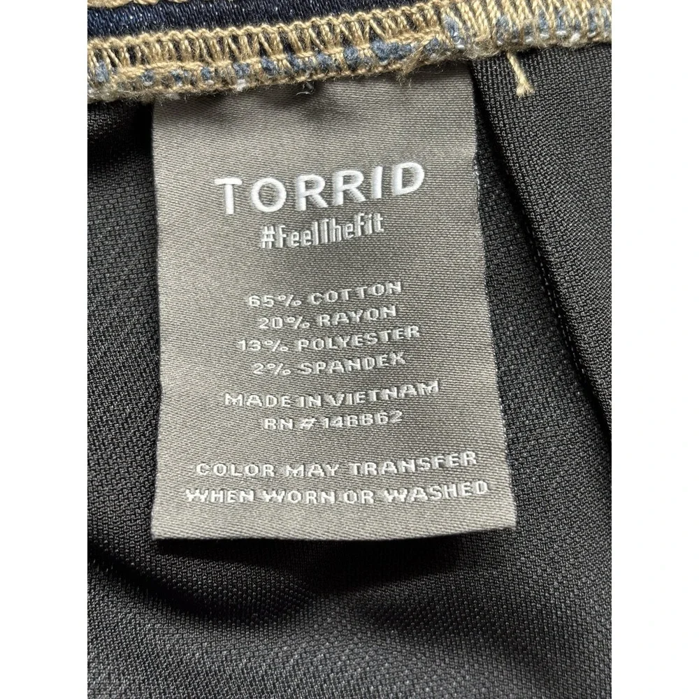 NWT Torrid Lean Jeans Super Soft Sz 1R Dark Wash Skinny Mid Rise Denim Pull On - Picture 7 of 8